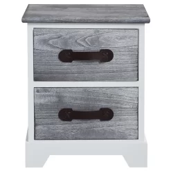 Nachttisch SALERNO Weiß/grau, 2 Schubladen 8 Nachttisch SALERNO Weiß/grau, 2 Schubladen -Berühmt Möbel 94096 2 N1