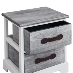 Nachttisch SALERNO Weiß/grau, 2 Schubladen 9 Nachttisch SALERNO Weiß/grau, 2 Schubladen -Berühmt Möbel 94096 3