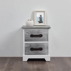 Nachttisch SALERNO Weiß/grau, 2 Schubladen 10 Nachttisch SALERNO Weiß/grau, 2 Schubladen -Berühmt Möbel 94096 4