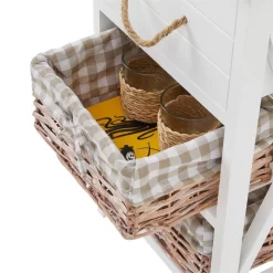 Nachttisch PERUGIA Mit 1 Schublade Und 2 Körben, Weiß 8 Nachttisch PERUGIA Mit 1 Schublade Und 2 Körben, Weiß -Berühmt Möbel 94099 4 N