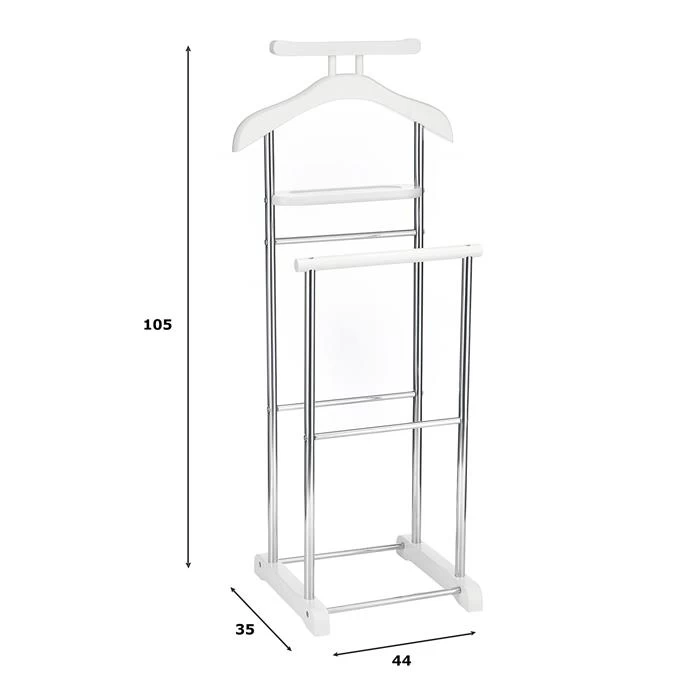 Herrendiener MUMBAI, In Weiß/chrom Mit Ablage 3 Herrendiener MUMBAI, In Weiß/chrom Mit Ablage – Bild 3