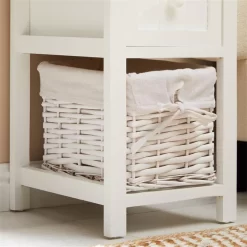 Nachttisch MESSINA Im 2er Set, Mit 1 Schublade Und Korb, In Weiß -Berühmt Möbel 94233 AC5