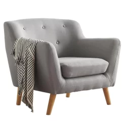 Sessel CESENA In Grau, Stoffbezug