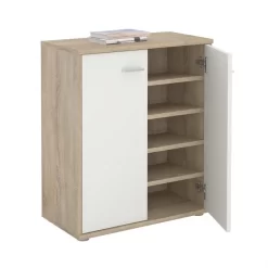 Schuhschrank LENNIS 2 Türen In Sonoma Eiche/weiß