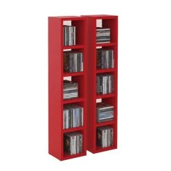 CD / DVD Regal CHART Mit 10 Fächern In Rot -Berühmt Möbel 94428 2