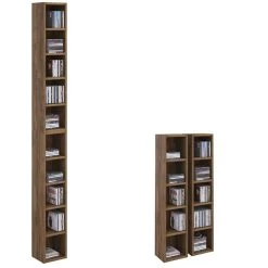 CD / DVD Regal CHART Mit 10 Fächern In Eiche Dunkelbraun