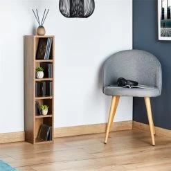 CD / DVD Regal CHART Mit 10 Fächern In Eiche Dunkelbraun -Berühmt Möbel 94499 A0 1N