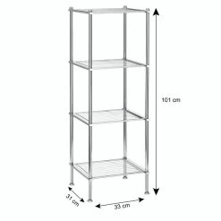 Badregal TIRANA Mit 4 Ablagen, Metall Verchromt -Berühmt Möbel 94555 3 N1