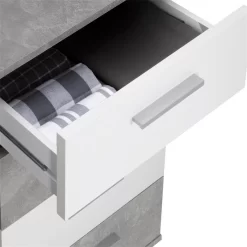 Kommode CHICAGO Betonoptik/weiß, 4 Schubladen, 1 Tür -Berühmt Möbel 94575 5