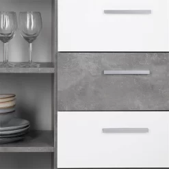 Kommode CHICAGO Betonoptik/weiß, 4 Schubladen, 1 Tür -Berühmt Möbel 94575 6