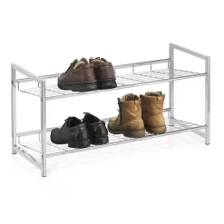 Schuhregal VALERIO Metall Verchromt, 2 Ablagen