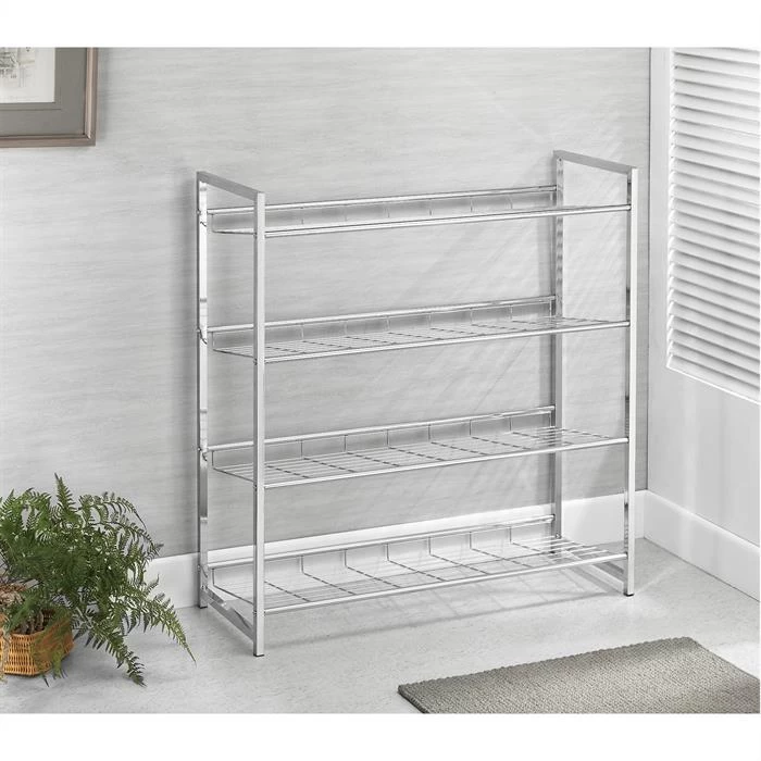 Schuhregal VALERIO Metall Verchromt, 4 Ablagen 4 Schuhregal VALERIO Metall Verchromt, 4 Ablagen – Bild 4