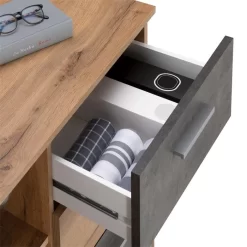 Kommode CHICAGO Wotan Eiche/Beton Dunkel, 4 Schubladen, 1 Tür -Berühmt Möbel 94719 5