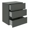 Hängeregal Nachtschrank ANNO Mit 3 Schubladen In Grau