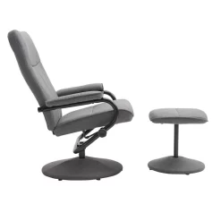 Relaxsessel DAKOTA Mit Hocker Und Stoffbezug In Grau -Berühmt Möbel 94835 2