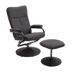 Relaxsessel DAKOTA Mit Hocker Und Stoffbezug In Schwarz