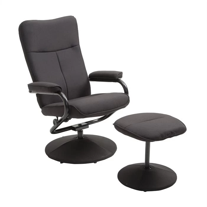 Relaxsessel DAKOTA Mit Hocker Und Stoffbezug In Schwarz 1 Relaxsessel DAKOTA Mit Hocker Und Stoffbezug In Schwarz