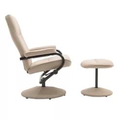 Relaxsessel DAKOTA Mit Hocker Und Stoffbezug In Beige -Berühmt Möbel 94837 2