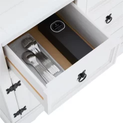 Mexico Sideboard RURAL Kiefer Massiv Mit 5 Schubladen Und 2 Türen In Weiß -Berühmt Möbel 94858 10