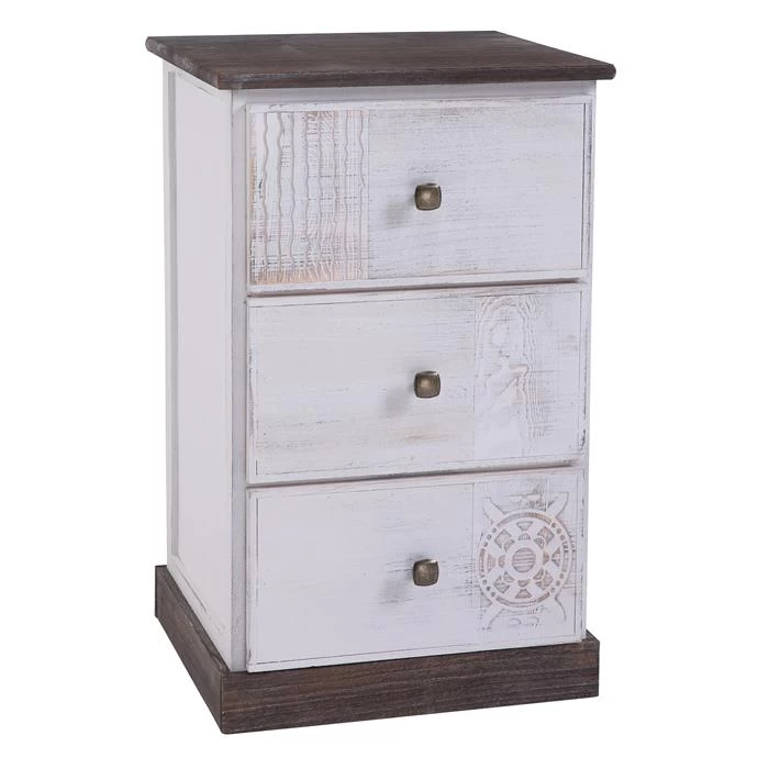 Nachttisch JUNA Mit 3 Schubladen 1 Nachttisch JUNA Mit 3 Schubladen