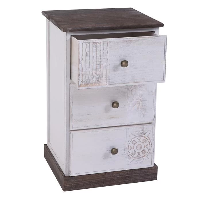 Nachttisch JUNA Mit 3 Schubladen 3 Nachttisch JUNA Mit 3 Schubladen – Bild 3