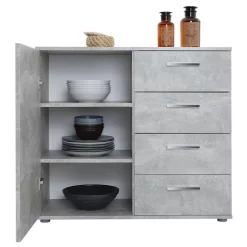 Kommode CHICAGO Betonoptik, 4 Schubladen, 1 Tür -Berühmt Möbel 94938 3