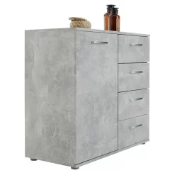 Kommode CHICAGO Betonoptik, 4 Schubladen, 1 Tür -Berühmt Möbel 94938 4