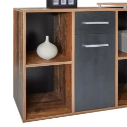 Eckschreibtisch DIEGO Mit Regal In Old Style/Beton Dunkel 9 Eckschreibtisch DIEGO Mit Regal In Old Style/Beton Dunkel -Berühmt Möbel 95055 4