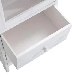 Vitrine ETANIA Weiß Mit 2 Schubladen Im Vintage Look -Berühmt Möbel 95218 2