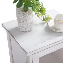 Vitrine ETANIA Weiß Mit 2 Schubladen Im Vintage Look -Berühmt Möbel 95218 3