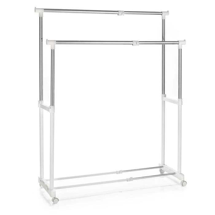 Garderobenwagen CASA In Weiß, 2 Kleiderstangen 2 Garderobenwagen CASA In Weiß, 2 Kleiderstangen – Bild 2
