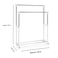 Garderobenwagen CASA In Weiß, 2 Kleiderstangen 7 Garderobenwagen CASA In Weiß, 2 Kleiderstangen -Berühmt Möbel 95300 3