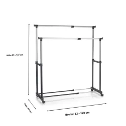 Garderobenwagen CASA In Schwarz, 2 Kleiderstangen -Berühmt Möbel 95301 3