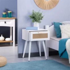 Nachttisch KIRAN Mit 1 Schublade, Holz In Weiß 8 Nachttisch KIRAN Mit 1 Schublade, Holz In Weiß -Berühmt Möbel 95328 AC2