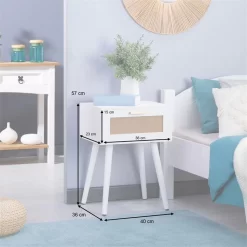 Nachttisch KIRAN Mit 1 Schublade, Holz In Weiß 11 Nachttisch KIRAN Mit 1 Schublade, Holz In Weiß -Berühmt Möbel 95328 AC9