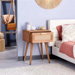 Nachttisch KIRAN Mit 1 Schublade, Holz In Braun -Berühmt Möbel 95331 AC2