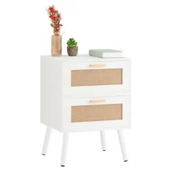 Nachttisch WAMAN Mit 2 Schubladen, Weiß