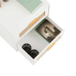 Nachttisch WAMAN Mit 2 Schubladen, Weiß -Berühmt Möbel 95332 4