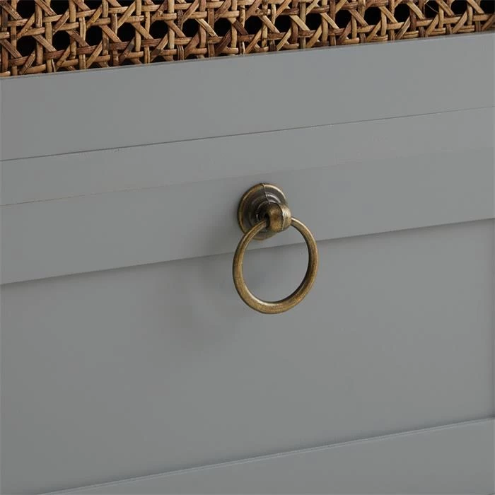 Nachttisch PADMA Mit 2 Schubladen Und Wiener Geflecht, Grau 6 Nachttisch PADMA Mit 2 Schubladen Und Wiener Geflecht, Grau – Bild 6