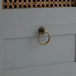 Nachttisch RAJA Mit 3 Schubladen Und Wiener Geflecht, Grau 10 Nachttisch RAJA Mit 3 Schubladen Und Wiener Geflecht, Grau -Berühmt Möbel 95340 6