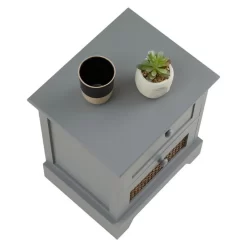 Nachttisch RANI Mit 2 Schubladen Und Wiener Geflecht, Grau -Berühmt Möbel 95346 3