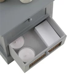 Nachttisch RANI Mit 2 Schubladen Und Wiener Geflecht, Grau -Berühmt Möbel 95346 4