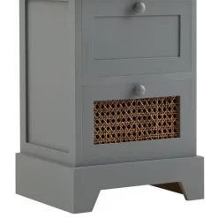 Nachttisch RANI Mit 2 Schubladen Und Wiener Geflecht, Grau -Berühmt Möbel 95346 5