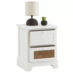 Nachttisch RANI Mit 2 Schubladen Und Wiener Geflecht, Weiß 8 Nachttisch RANI Mit 2 Schubladen Und Wiener Geflecht, Weiß -Berühmt Möbel 95347 2
