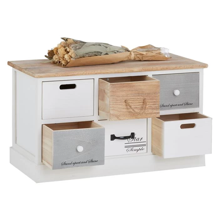 Sitzbank SALVA In Weiß, 6 Schubkästen 4 Sitzbank SALVA In Weiß, 6 Schubkästen – Bild 4