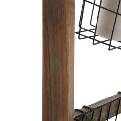 Leiterregal FLORISTA In Dunkelbraun Mit 4 Metallkörben -Berühmt Möbel 95409 4