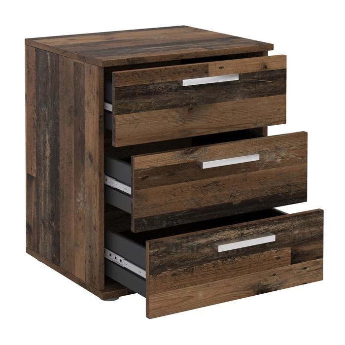 Nachttisch MARIELLA Old Style Mit 3 Schubladen 2 Nachttisch MARIELLA Old Style Mit 3 Schubladen – Bild 2