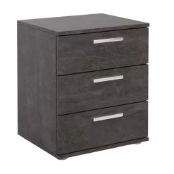 Nachttisch MARIELLA In Beton Dunkel Mit 3 Schubladen -Berühmt Möbel 95422 2