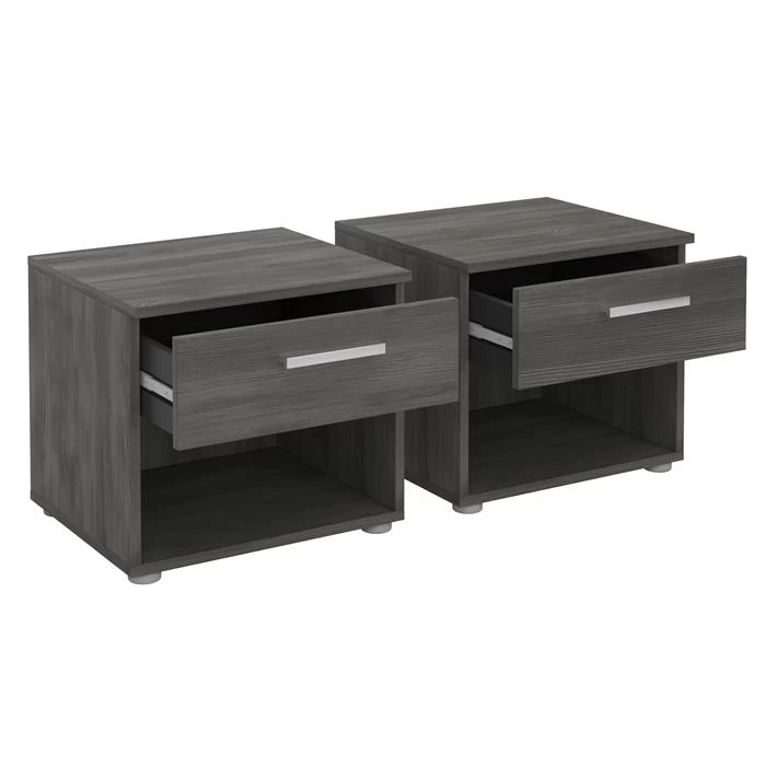Nachttisch MARY Im 2er Set In Esche Grau 1 Nachttisch MARY Im 2er Set In Esche Grau