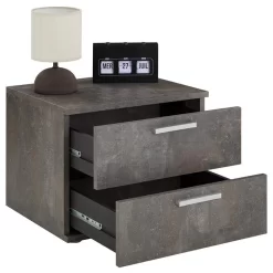 Nachttisch MAXIMA In Beton Dunkel Mit 2 Schubladen 9 Nachttisch MAXIMA In Beton Dunkel Mit 2 Schubladen -Berühmt Möbel 95435 2 N